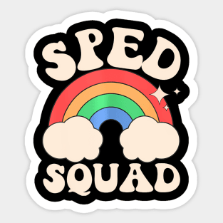 Sped Squad Teacher Rainbow Groovy Sped Ed Crew Education Day Sticker